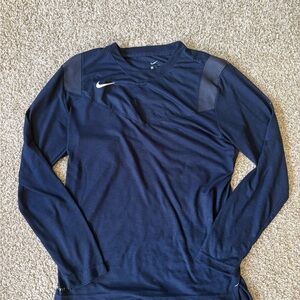 Nike Men's Sideline Dri Fit Blue Long Sleeve Tee
